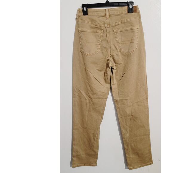 American Eagle Stretch Mom Straight Jeans Toasted Almond Tan 4 / 27 - Picture 2 of 9